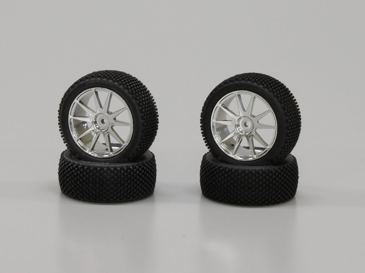 IHTH02SM Micro Bock Tire with White Wheel (Chrome IHTH02SM  - KYOSHO RC